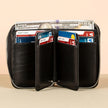 Premium Leather Zipper Wallet - Black - Anniston