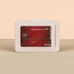 Leather Card Holder Wallet with ID Window - Light Grey - Miami