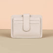 Leather Card Holder Wallet with ID Window - Light Grey - Miami