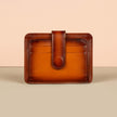 Leather Card Holder Wallet with ID Window - Rich Brown - Miami