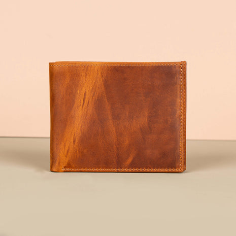 Classic Leather Bifold Wallet - Light Brown - Los Angeles