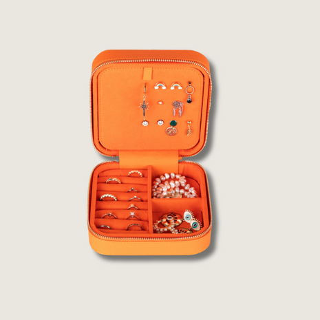 Luxury Travel Jewelry Box – Orange - Palermo