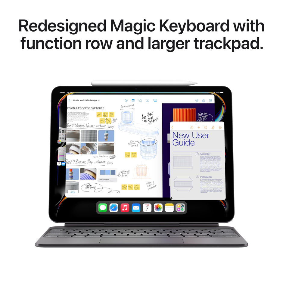 Apple iPad Magic Keyboard Case for iPad Pro 13-inch (M4), Great Typing Experience, Built-in Trackpad, Function Row, US English - White