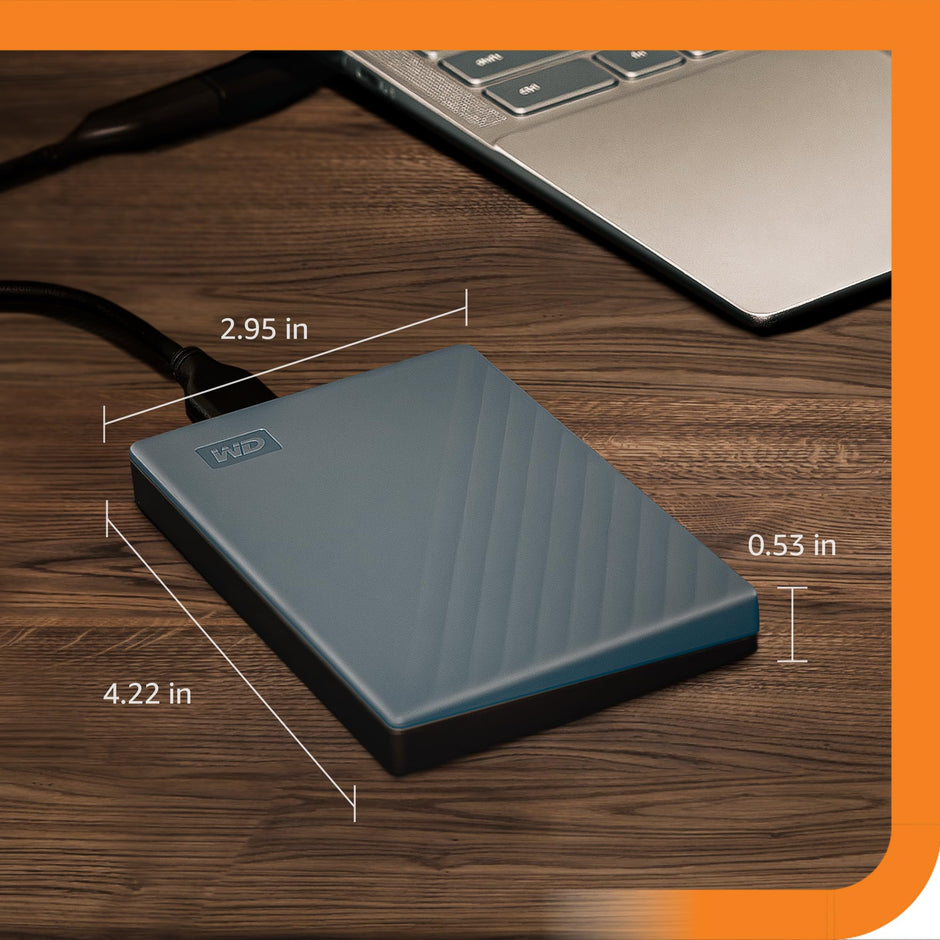 WD 6TB My Passport, Portable External Hard Drive, Blue, Backup Software with Defense Against ransomware, and Password Protection, USB 3.1/USB 3.0 Compatible - WDBR9S0060BBL-WESN