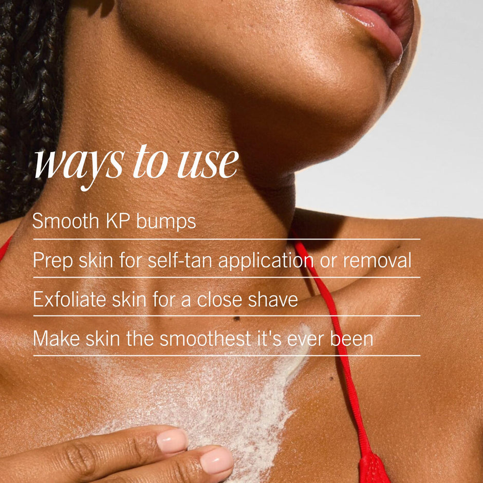 First Aid Beauty - KP Bump Eraser Body Scrub with 10% AHA, Keratosis Pilaris Skin Exfoliator with Glycolic and Lactic acids, Helps Reduce Chicken Skin Bumps, Safe for Sensitive Skin, 8 oz