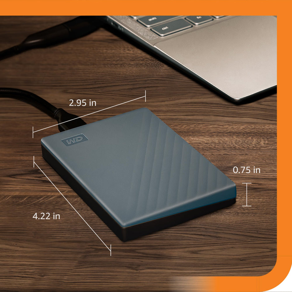 WD 6TB My Passport, Portable External Hard Drive, Blue, Backup Software with Defense Against ransomware, and Password Protection, USB 3.1/USB 3.0 Compatible - WDBR9S0060BBL-WESN