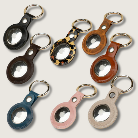 Premium Leather AirTag Holder - (8 pieces) - Mixed Colors- Orlando
