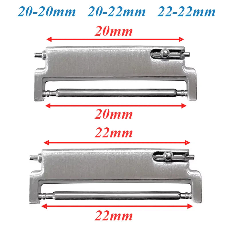 2pcs Watch Band Adapters 20mm To 20mm 22mm To 22mm 22mm To 20mm Quick Release Pins Connectors Watch Band Spring Bars Accessories