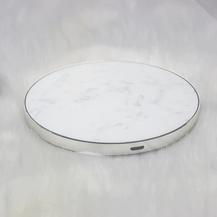 Black or white natural marble wireless charging pad