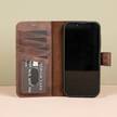iPhone 16e Leather Wallet Case - Medium Brown - Brooklyn