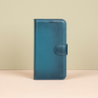iPhone 16e Leather Wallet Case - Petrol Blue - Brooklyn