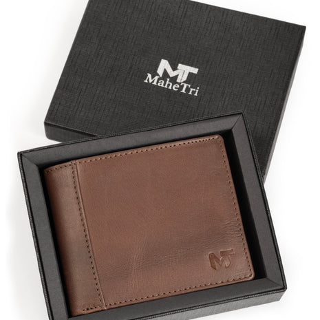 Wealth Ward Brown Bi-folded Wallet