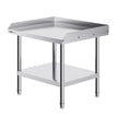VEVOR Stainless Steel Work Table, 24 x 28 x 26 Inch Commercial Food Prep Worktable, 3-Sided Backsplash Heavy Duty Prep Worktable, Metal Work Table with Adjustable Height for Restaurant Home Hotel