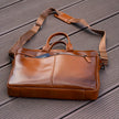 Classic Leather Laptop Bag - Camel Brown - Hollywood
