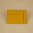 Vibrant Leather Card Holder with Zipper Pocket - Yellow - Concord