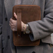 Leather Tech Organizer Case - Dark Brown - Mobile
