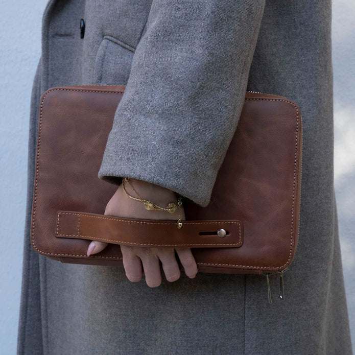 Leather Tech Organizer Case -Rich Brown - Mobile