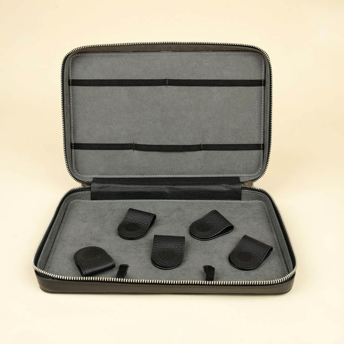 Leather Tech Organizer Case - Black - Mobile