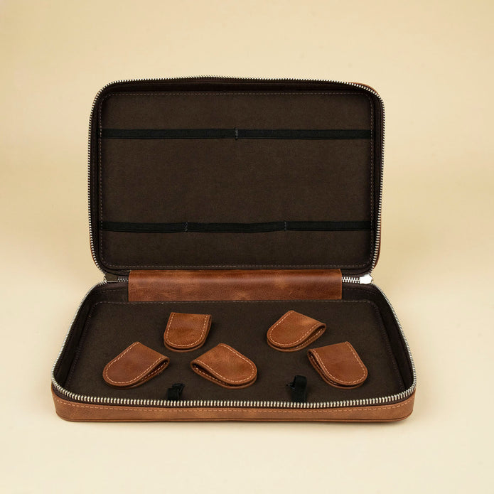 Leather Tech Organizer Case -Rich Brown - Mobile