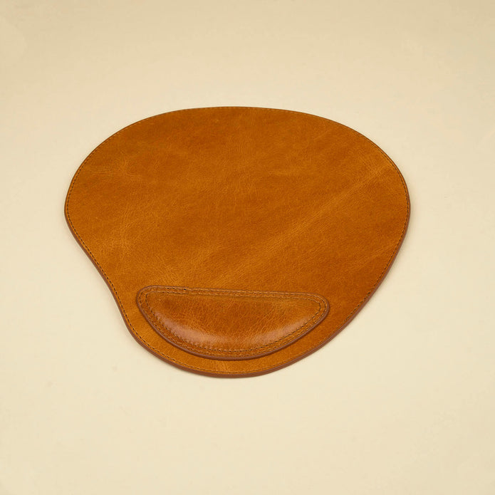 Ergonomic Leather Mouse Pad with Wrist Support - Brown - Portland