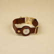Stylish Leather AirTag Dog Collar - Dark Brown - Davie