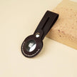 Handcrafted Leather AirTag Keychain – Sleek and Secure - Purple- Warren