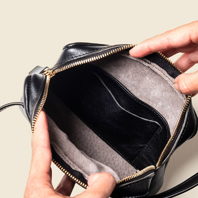 Leather Fanny Pack - Black
