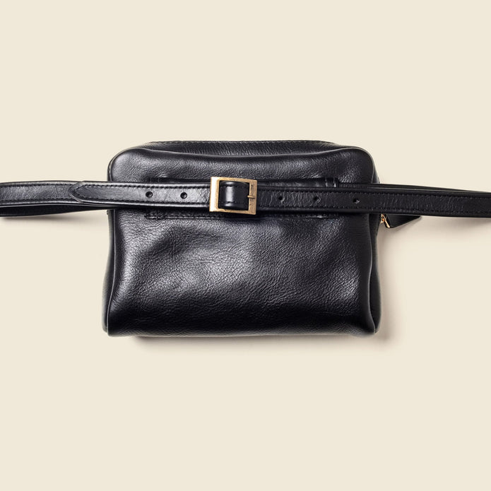 Leather Fanny Pack - Black