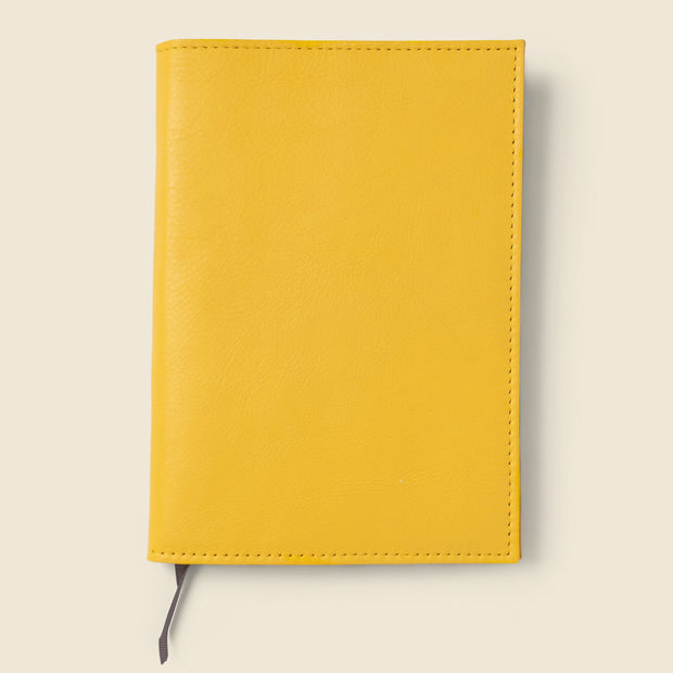 Refillable A5 Leather Notebook Cover – Yellow