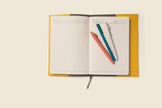 Refillable A5 Leather Notebook Cover – Yellow