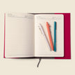 Refillable A5 Leather Notebook Cover – Pink