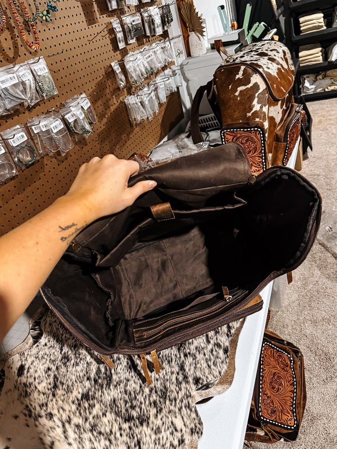 Evangeline Cowhide Backpack #46