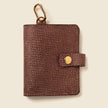 Leather Bifold Wallet with Snap & Key Ring - Bronze Glow