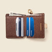 Leather Bifold Wallet with Snap & Key Ring - Bronze Glow