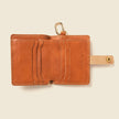 Leather Bifold Wallet with Snap & Key Ring - Natural