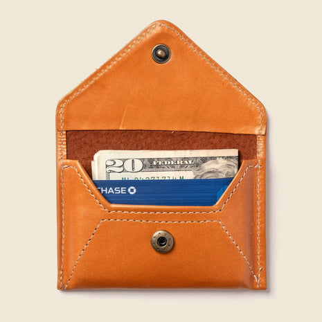Mini Envelope Wallet With RFID protection - Honey