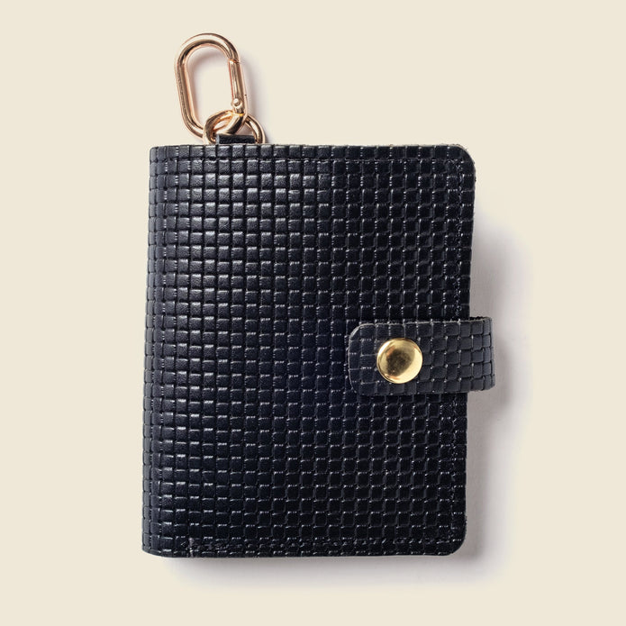 Leather Bifold Wallet with Snap & Key Ring - Black Limited Edition