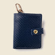 Leather Bifold Wallet with Snap & Key Ring - Navy Limited Edition