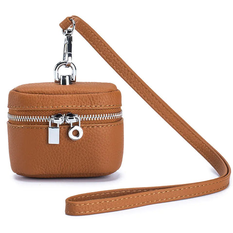 Premium First-Layer Cowhide Small Zipper Storage