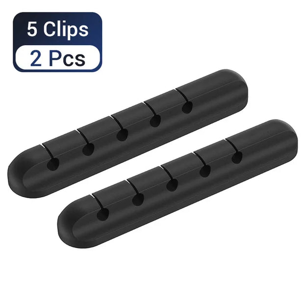 Cable Organizer Silicone USB Cable Winder Desktop Tidy Management Clips Cable Holder For Mouse Keyboard Headphone Wire Organizer