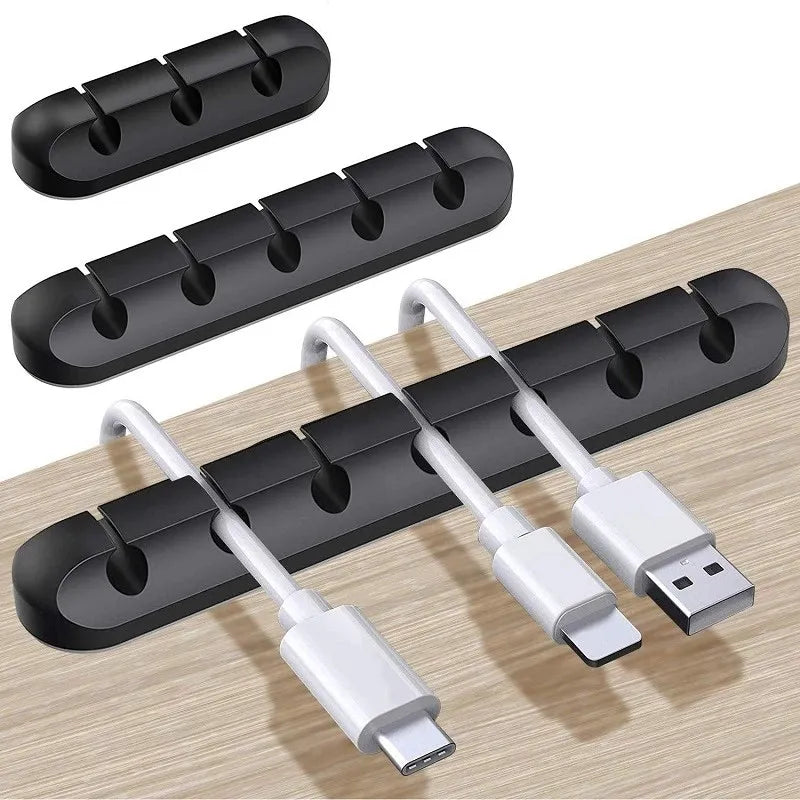 Cable Organizer Silicone USB Cable Winder Desktop Tidy Management Clips Cable Holder For Mouse Keyboard Headphone Wire Organizer