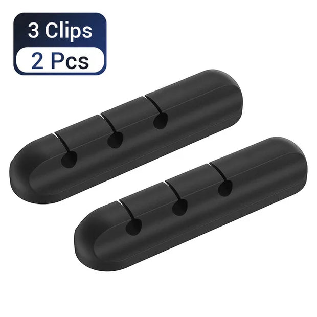 Cable Organizer Silicone USB Cable Winder Desktop Tidy Management Clips Cable Holder For Mouse Keyboard Headphone Wire Organizer