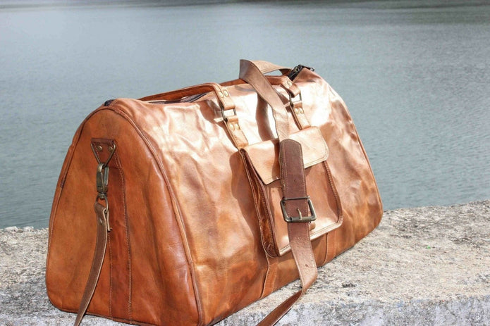Handmade Leather Duffle Bag