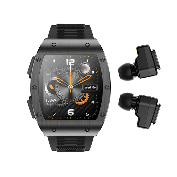 Tactical Tracker Smartwatch 2-in-1 with Earbuds