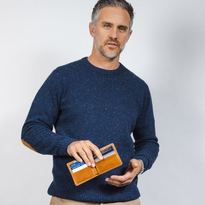 Large Billfold Wallet with RFID protection - Natural