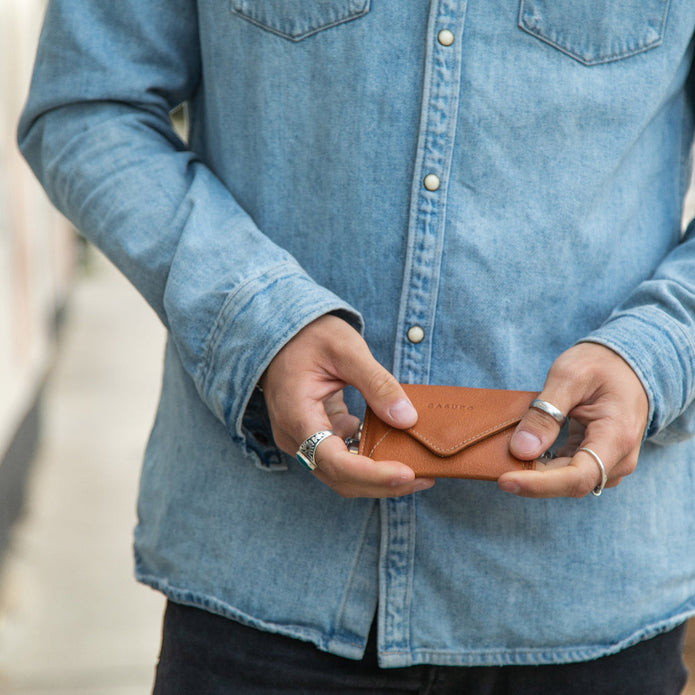 Mini Envelope Wallet with RFID Protection - Natural