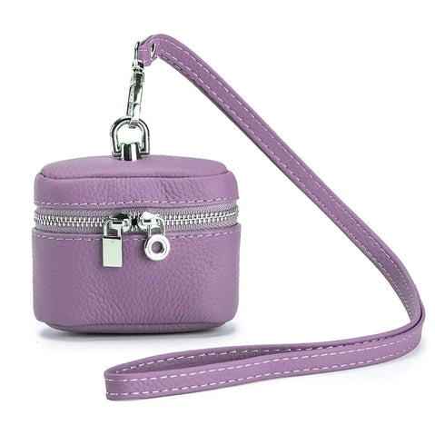 Premium First-Layer Cowhide Small Zipper Storage