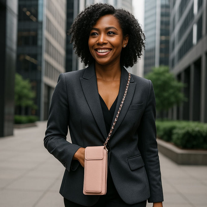Leather Yellow Crossbody Bag Phone Wallet - Columbus