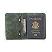 Leather Passport Holder - Dark Green - Milan