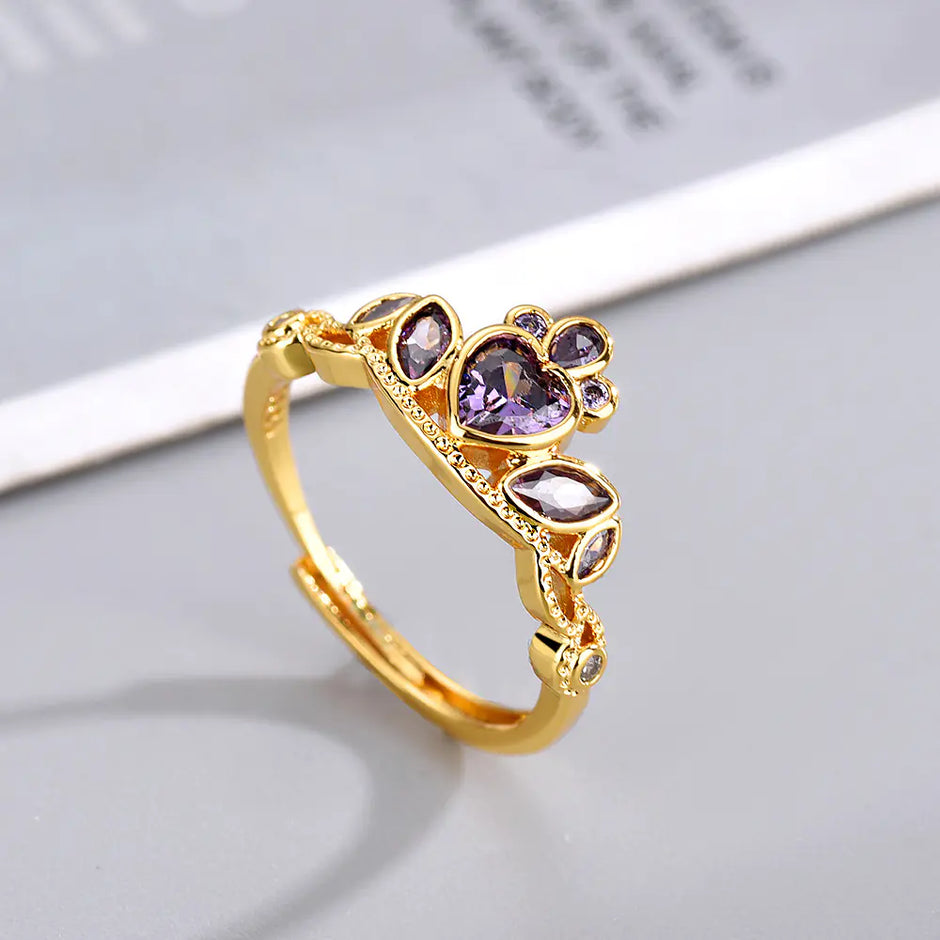 Regal Heart Zircon Ring